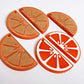 34mm orange laser cut acrylic engraved orange slice earring dangles blanks craft supplies summer fruit