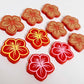 20mm red acrylic hibiscus flower DIY earring supplies laser cut studs earring blanks engraved paint fill summer island vibes