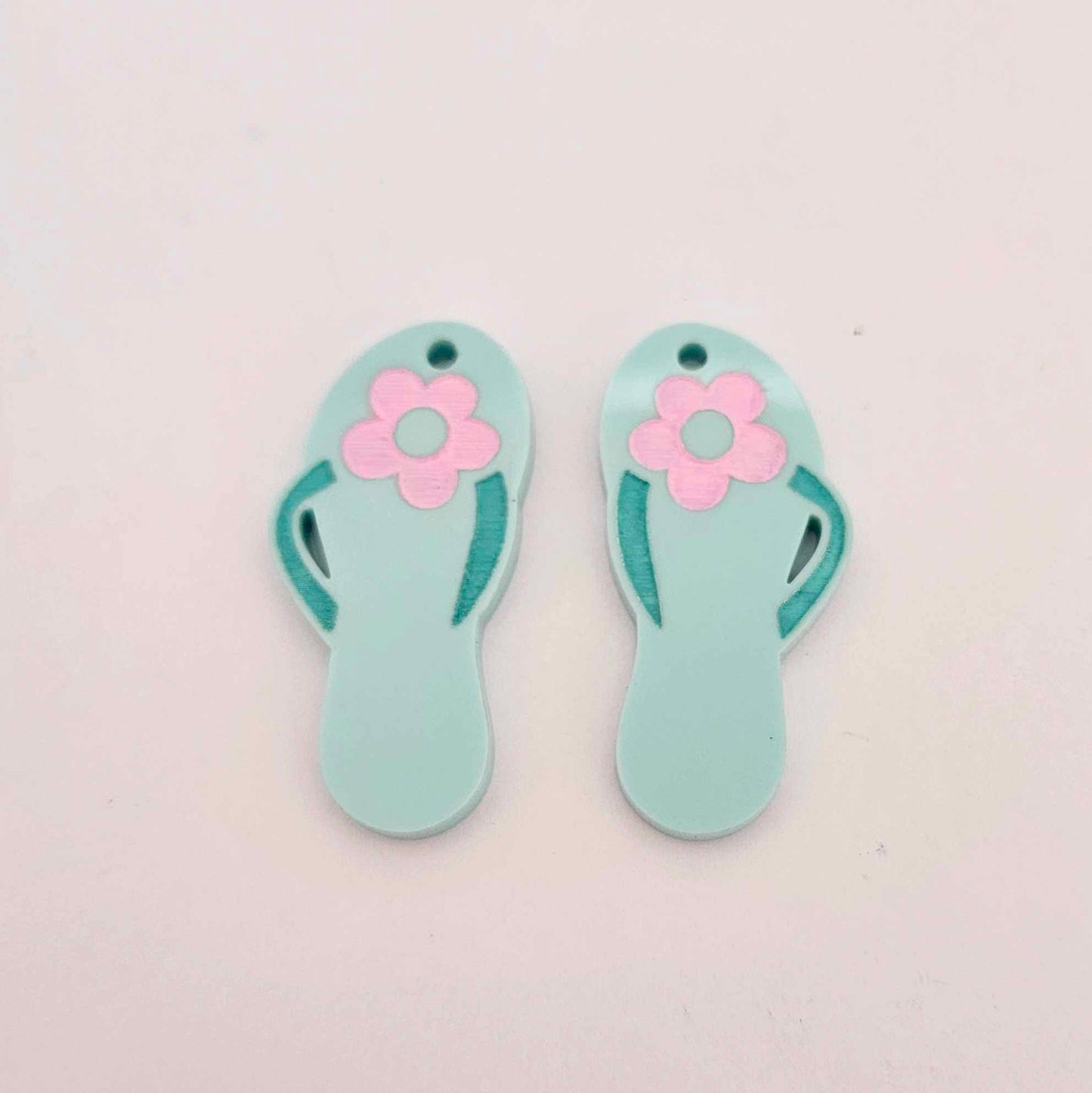 38mm pastel aqua thongs flip flops DIY earring supplies laser cut acrylic dangles blanks summer Australia