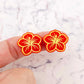20mm red acrylic hibiscus flower DIY earring supplies laser cut studs earring blanks engraved paint fill summer island vibes
