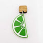 34mm lime green laser cut acrylic engraved lime slice earring dangles blanks craft supplies