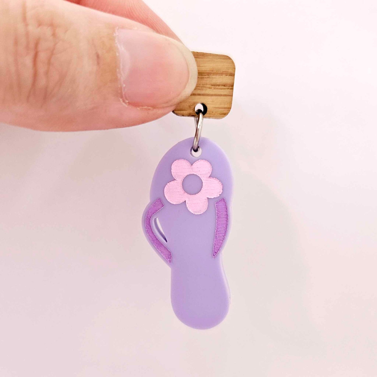 38mm pastel purple thongs flip flops DIY earring supplies laser cut acrylic dangles blanks summer Australia