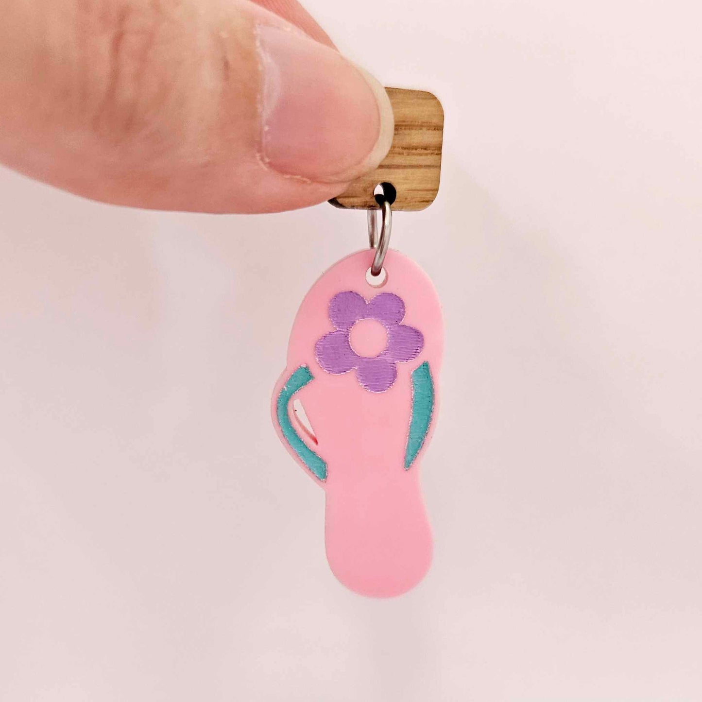 38mm pastel pink thongs flip flops DIY earring supplies laser cut acrylic dangles blanks summer Australia