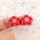 20mm pastel purple pink orange red yellow acrylic hibiscus flower mixed pack DIY earring supplies laser cut studs earring blanks engraved paint fill summer island vibes