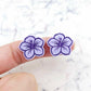 20mm pastel purple acrylic hibiscus flower DIY earring supplies laser cut studs earring blanks engraved paint fill summer island vibes