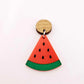 30mm red acrylic watermelon fruit DIY earring laser cut blanks dangles summer engraved paint fill