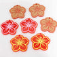 32mm red acrylic hibiscus flower DIY earring supplies laser cut dangles earring blanks engraved paint fill summer island vibes