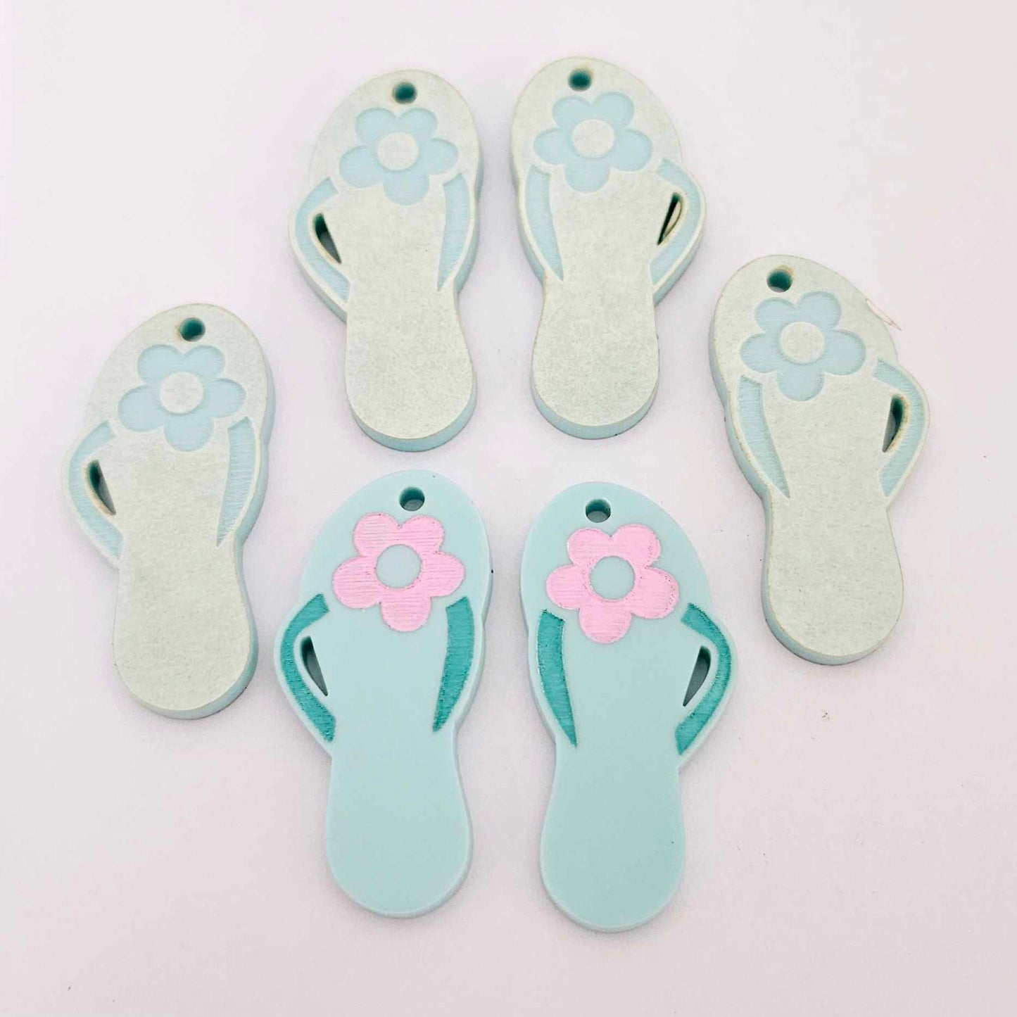 38mm pastel aqua thongs flip flops DIY earring supplies laser cut acrylic dangles blanks summer Australia