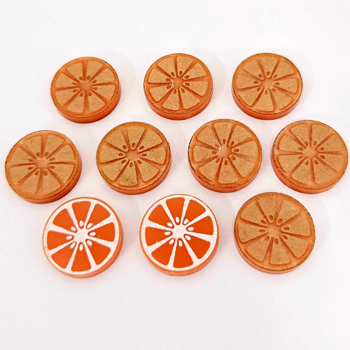 16mm orange laser cut acrylic engraved orange slice earring stud blanks DIY craft supplies paint fill fruit summer citrus