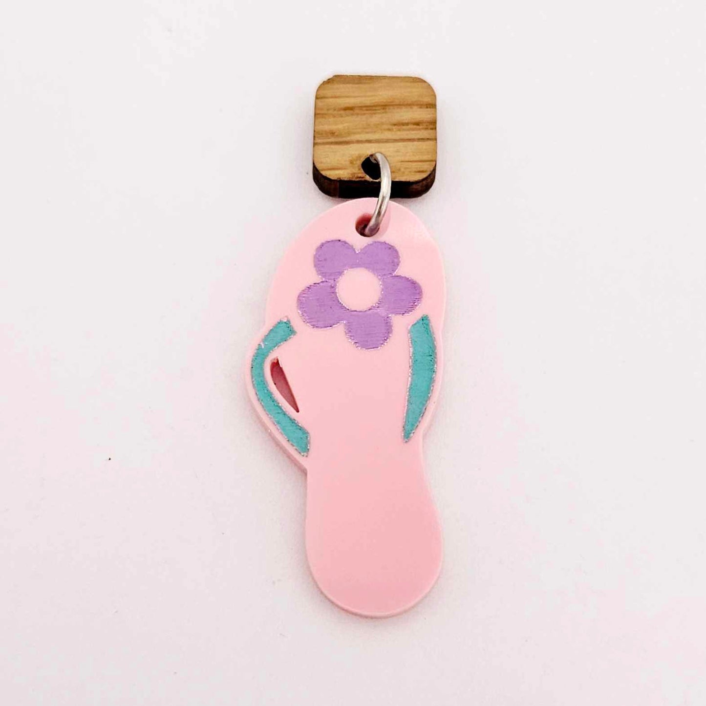 38mm pastel pink thongs flip flops DIY earring supplies laser cut acrylic dangles blanks summer Australia