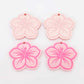 32mm pastel pink acrylic hibiscus flower DIY earring supplies laser cut dangles earring blanks engraved paint fill summer island vibes