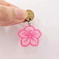 32mm pastel pink acrylic hibiscus flower DIY earring supplies laser cut dangles earring blanks engraved paint fill summer island vibes