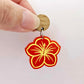 32mm red acrylic hibiscus flower DIY earring supplies laser cut dangles earring blanks engraved paint fill summer island vibes