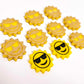 18mm yellow acrylic sun earring studs blanks cool sunglasses summer smiley face DIY earring supplies laser cut emoji summer