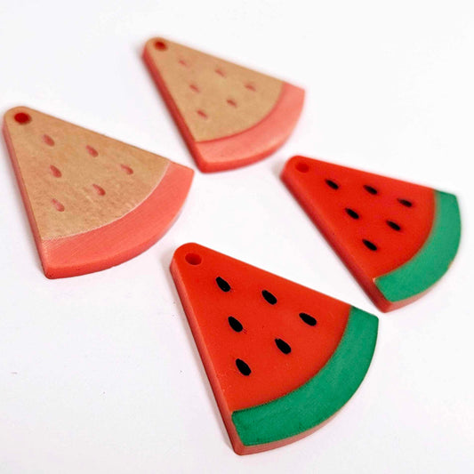 30mm red acrylic watermelon fruit DIY earring laser cut blanks dangles summer engraved paint fill