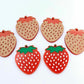 32mm solid red acrylic strawberry fruit DIY earring supplies blanks laser cut engraved paint fill summer
