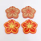 32mm red acrylic hibiscus flower DIY earring supplies laser cut dangles earring blanks engraved paint fill summer island vibes