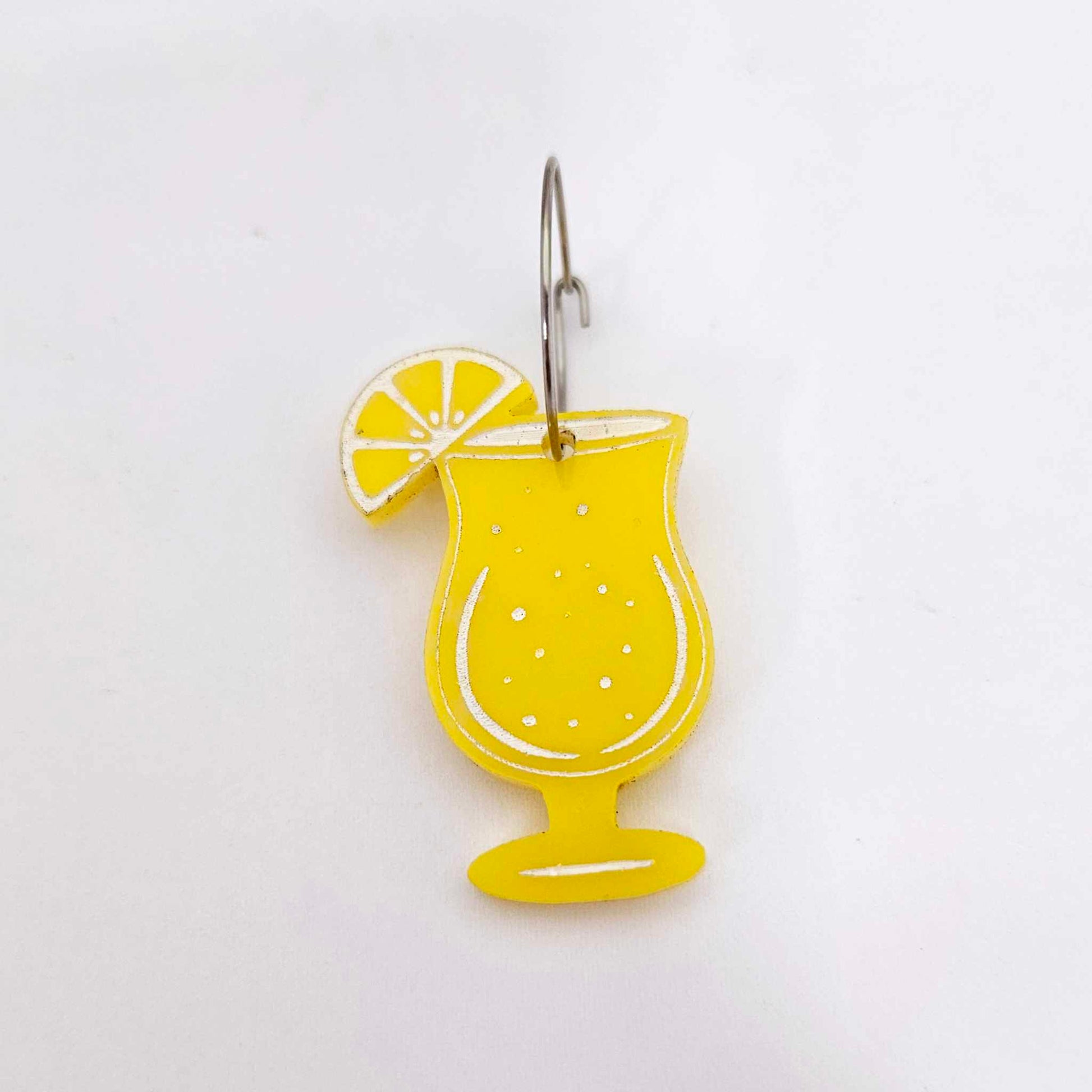 38mm yellow cocktail glasses DIY earring supplies laser cut acrylic dangles blanks engraved paint fill summer cruises