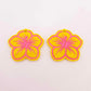 32mm yellow acrylic hibiscus flower DIY earring supplies laser cut dangles earring blanks engraved paint fill summer island vibes