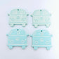 32mm pastel turquoise aqua vintage Kombi Vans DIY earring supplies laser cut acrylic dangles blanks engraved paint fill summer
