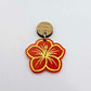 32mm red acrylic hibiscus flower DIY earring supplies laser cut dangles earring blanks engraved paint fill summer island vibes