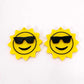 32mm yellow acrylic sun earring dangles blanks cool sunglasses summer smiley face DIY earring supplies laser cut emoji summer
