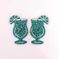 38mm teal glitter cocktail glasses DIY earring supplies laser cut acrylic dangles blanks engraved paint fill summer cruises