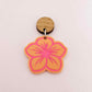32mm pastel orange acrylic hibiscus flower DIY earring supplies laser cut dangles earring blanks engraved paint fill summer island vibes