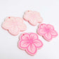 32mm pastel pink acrylic hibiscus flower DIY earring supplies laser cut dangles earring blanks engraved paint fill summer island vibes