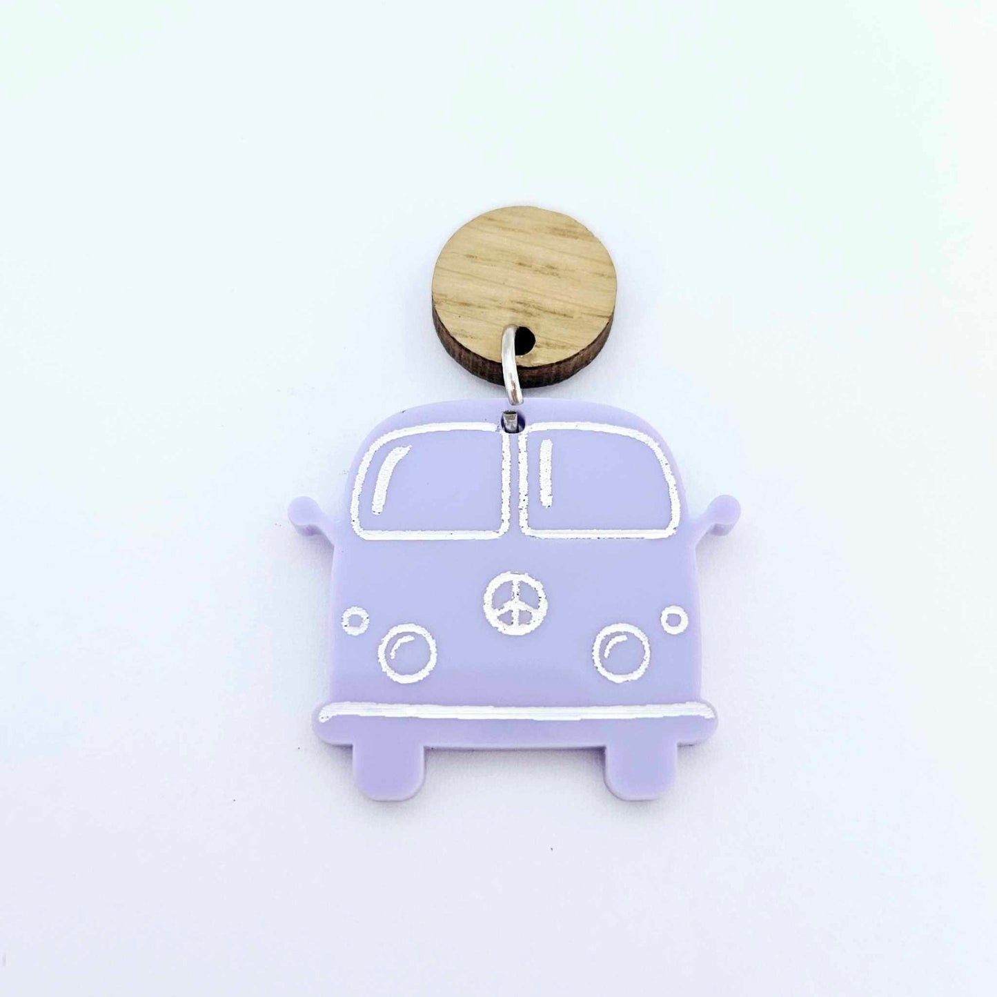 32mm pastel purple vintage Kombi Vans DIY earring supplies laser cut acrylic dangles blanks engraved paint fill summer