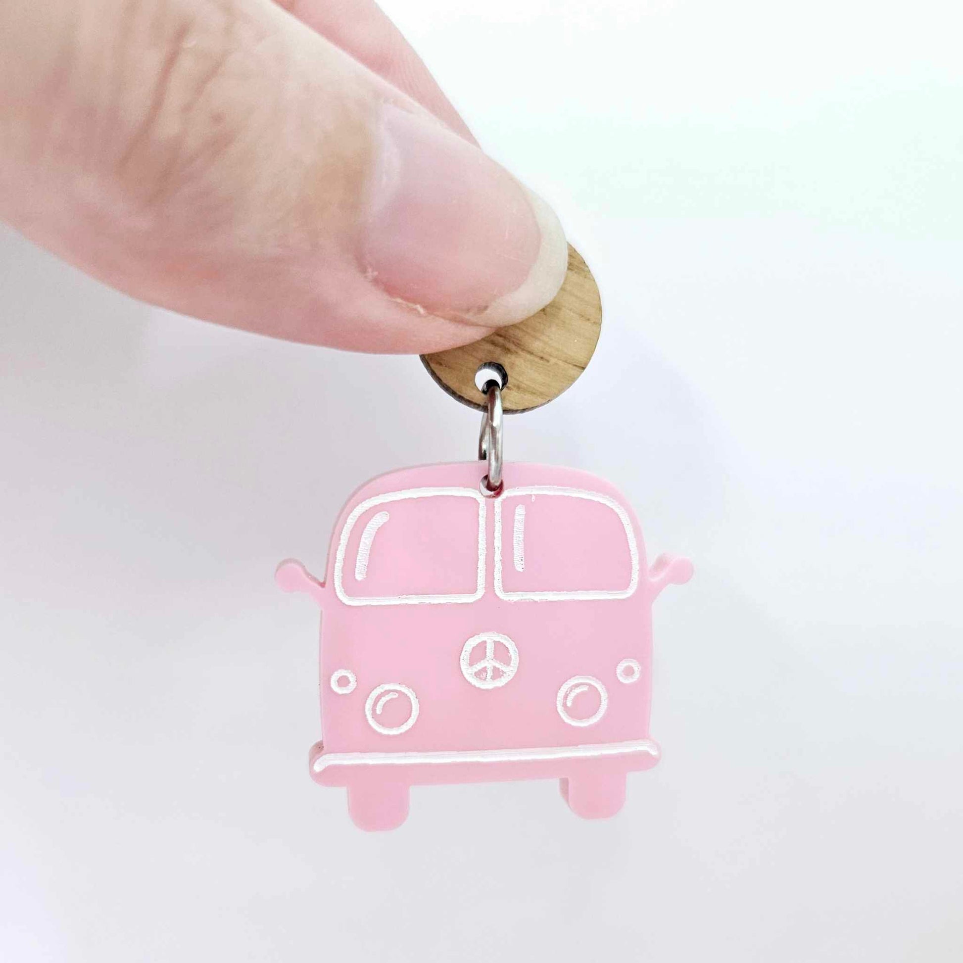 32mm pastel pink vintage Kombi Vans DIY earring supplies laser cut acrylic dangles blanks engraved paint fill summer