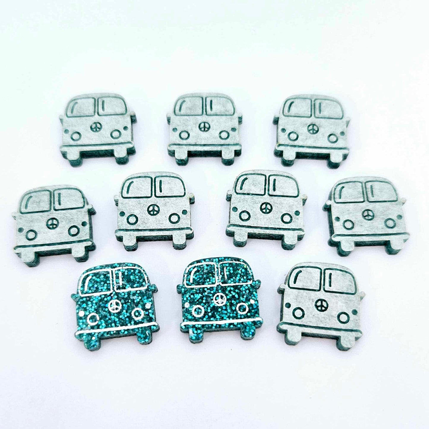 16mm teal glitter Kombi Vans DIY earring supplies laser cut acrylic studs blanks engraved paint fill summer