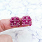 16mm hot pink glitter Kombi Vans DIY earring supplies laser cut acrylic studs blanks engraved paint fill summer