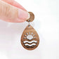 38mm walnut veneer rising sun teardrops DIY earring supplies laser cut wood dangles blanks summer