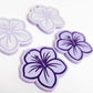 32mm pastel purple acrylic hibiscus flower DIY earring supplies laser cut dangles earring blanks engraved paint fill summer island vibes