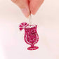 38mm hot pink glitter cocktail glasses DIY earring supplies laser cut acrylic dangles blanks engraved paint fill summer cruises
