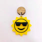 32mm yellow acrylic sun earring dangles blanks cool sunglasses summer smiley face DIY earring supplies laser cut emoji summer