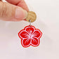32mm red acrylic hibiscus flower DIY earring supplies laser cut dangles earring blanks engraved paint fill summer island vibes
