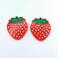32mm solid red acrylic strawberry fruit DIY earring supplies blanks laser cut engraved paint fill summer