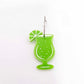 38mm lime green cocktail glasses DIY earring supplies laser cut acrylic dangles blanks engraved paint fill summer cruises