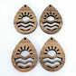 38mm walnut veneer rising sun teardrops DIY earring supplies laser cut wood dangles blanks summer
