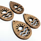 38mm walnut veneer rising sun teardrops DIY earring supplies laser cut wood dangles blanks summer