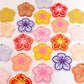 32mm pastel purple pink orange red yellow acrylic hibiscus flower mixed pack DIY earring supplies laser cut dangles earring blanks engraved paint fill summer island vibes