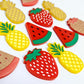 yellow red acrylic pineapple strawberries watermelon earring blanks mixed pack laser cut engraved paint fill summer fruit DIY craft