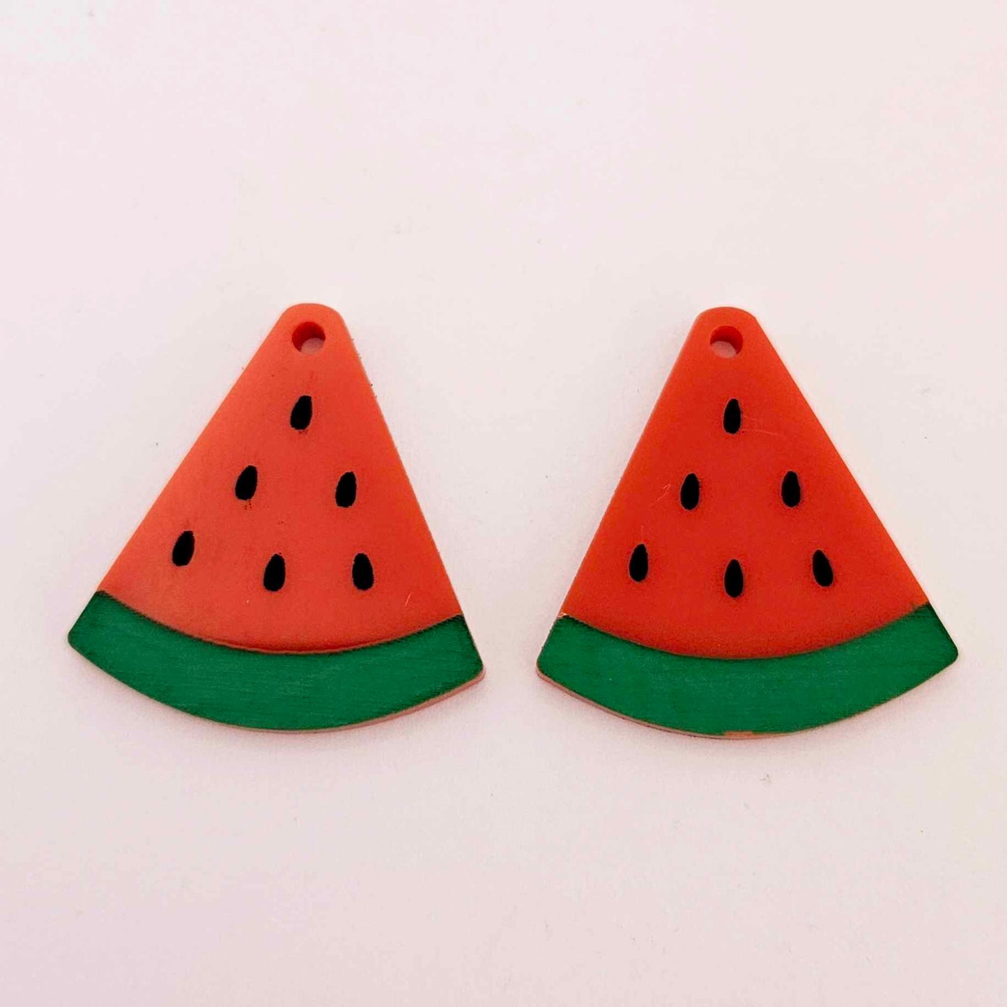 30mm red acrylic watermelon fruit DIY earring laser cut blanks dangles summer engraved paint fill