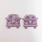 32mm purple glitter Kombi Vans DIY earring supplies laser cut acrylic dangles blanks engraved paint fill summer