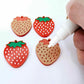 32mm solid red acrylic strawberry fruit DIY earring supplies blanks laser cut engraved paint fill summer