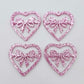 35mm pink glitter heart bows DIY earring supplies laser cut acrylic dangles blanks Valentine's Day