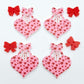 35mm pink and red hearts UV printed hearts bows DIY earring supplies laser cut acrylic dangles blanks Valentine's Day