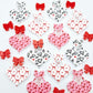 35mm UV printed hearts bows ribbon red pink white black DIY earring supplies laser cut acrylic dangles blanks Valentine's Day mixed pack